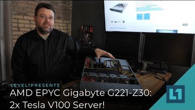 Embedded thumbnail for AMD Epyc Gigabyte G221-Z30: 2x Tesla V100 Server!