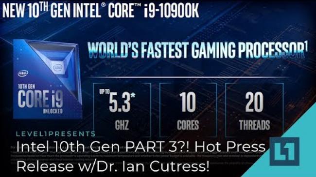 Embedded thumbnail for Intel 10900K Announce-Launch: What&amp;#039;s up? With Dr Ian Cutress (April 30)