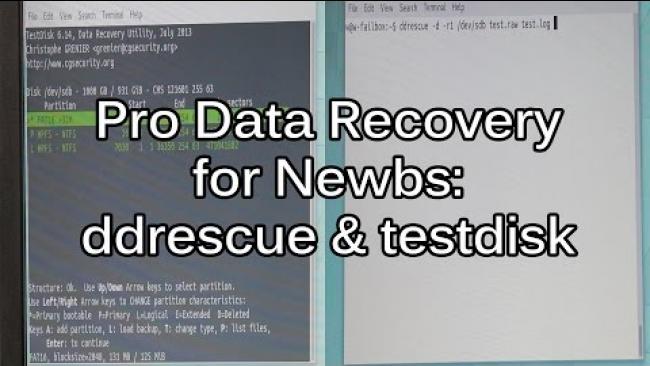 Embedded thumbnail for Data Recovery Tutorial - Getting started with DDRescue and TestDisk